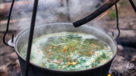 Картинка: Вкусный и проверенный рецепт ухи и рыбного супа в казане.