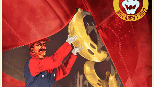 Картинка: Игровые персонажи на пропагандистских плакатах Второй мировой войны.