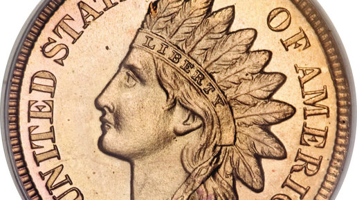Картинка: Один цент конца XIX века: голова индейца
