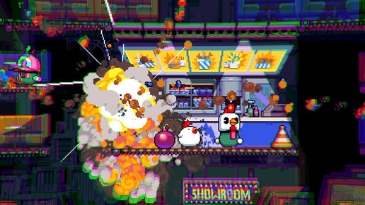 Картинка: Bomb Chicken: Базовая игровая механика