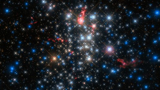 Картинка: Звёзды-кометы скопления Westerlund 1