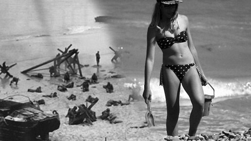Картинка: Как выглядел пляж Омаха-бич во время высадки союзников и сегодня
