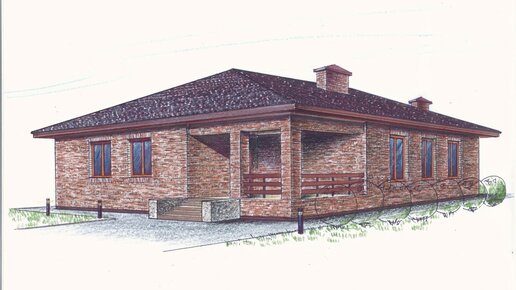 Картинка: Проект одноэтажного дома для большой семьи (Иж-321).