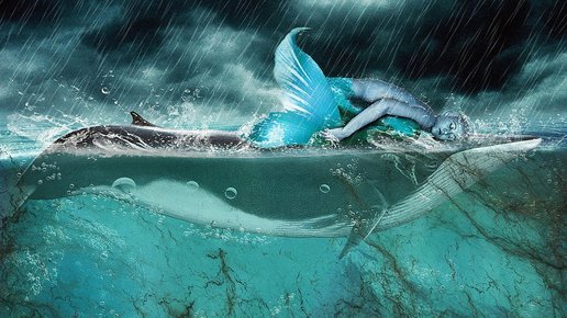 Картинка: Русская русалка стала опекуном кита