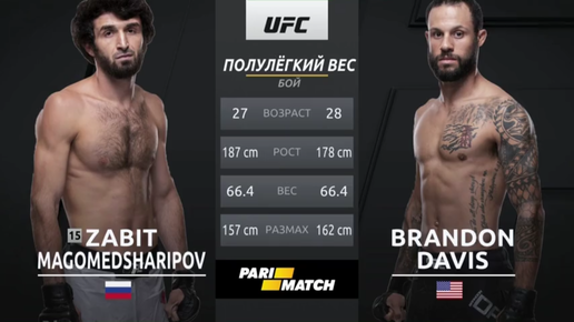 Картинка: UFC-228: Забит Магомедшарипов против Брендона Дэвиса. Как это было.