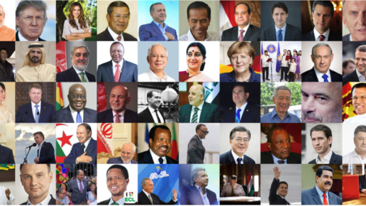 Картинка: Мировые лидеры в сети FACEBOOK