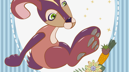 Картинка: Винтажная открытка с кроликом