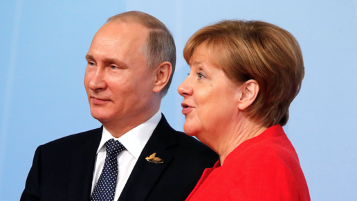 Картинка: Меркель по-русски спросила у Путина про «сибирское пальто»