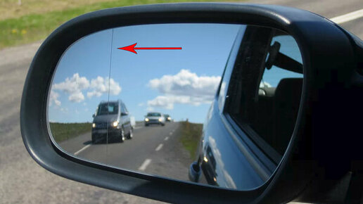 Картинка: Для чего нужна вертикальная черта на водительском зеркале?