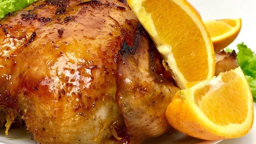 Картинка: Курица с Апельсинами с Карамельно-Хрустящей Корочкой! Очень празднично и Вкусно!