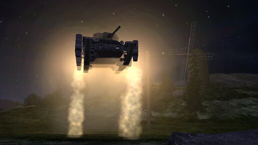 Картинка: Прыгающие на ракетах британские танки
