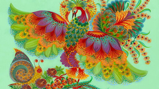 Картинка: Райские цветы и птицы Олены Скицюк
