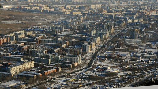 Картинка: Зимний Омск с высоты 300 метров: Нефтяники - Левый берег - Солнечный - Рябиновка - Входной