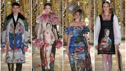 Картинка: Рафаэль и Тициан на подиуме: бренд Dolce & Gabbana представил платья с шедеврами Возрождения