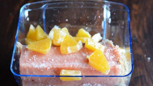 Картинка: Соленая горбуша с апельсинами. Новый рецепт, пальчики оближите!