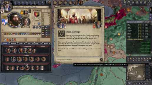 Картинка: Игра Crusader Kings II - обезумевший Папа, слабость Византии и кое что еще