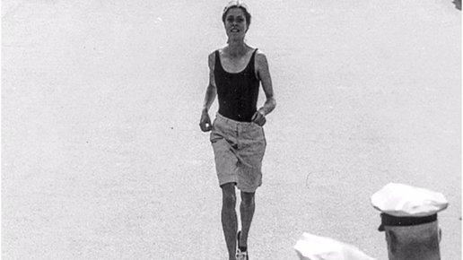 Картинка: Роберта Луиза Гибб - девушка-марафонец в мужских шортах