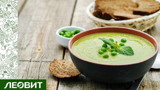 Картинка:  Суп из зеленого горошка с мятой