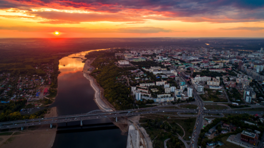 Картинка: Красивая Уфа. С высоты птичьего полёта.