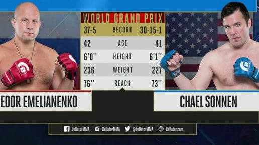 Картинка: Bellator: Федор Емельяненко против Чейла Соннена. Как это было.