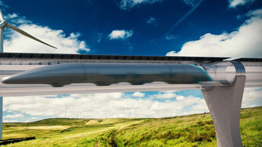 Картинка: Вакуумный поезд Hyperloop от  Илона Маска 
