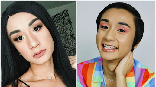 Картинка: Азиат с нетрадиционной сексуальной ориентацией дает уроки макияжа