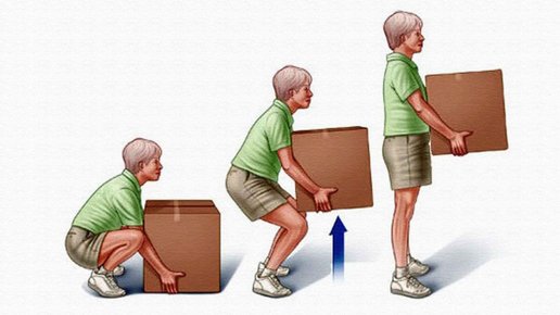 Картинка: Как правильно поднимать тяжести, не травмируя спину?