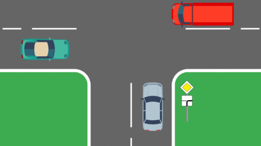 Картинка: Кому Вы обязаны уступить дорогу при повороте налево?