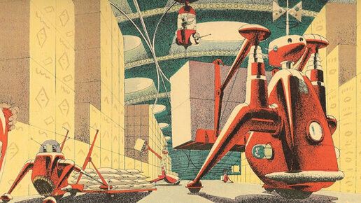 Картинка: Мир будущего в фантастических иллюстрациях середины XX века