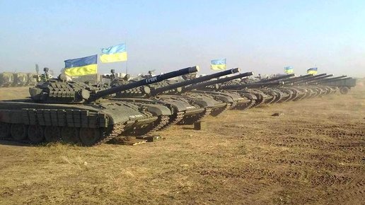 Картинка: Одинокий танк ополченцев нанёс поражение шести украинским 